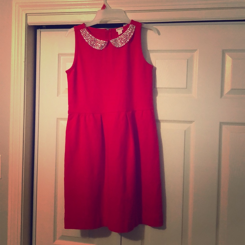 Red J Crew Crewcuts Girls dress with collar